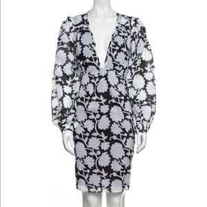 NWT Banjanan Dora Dress in Shadow Bloom Black and White